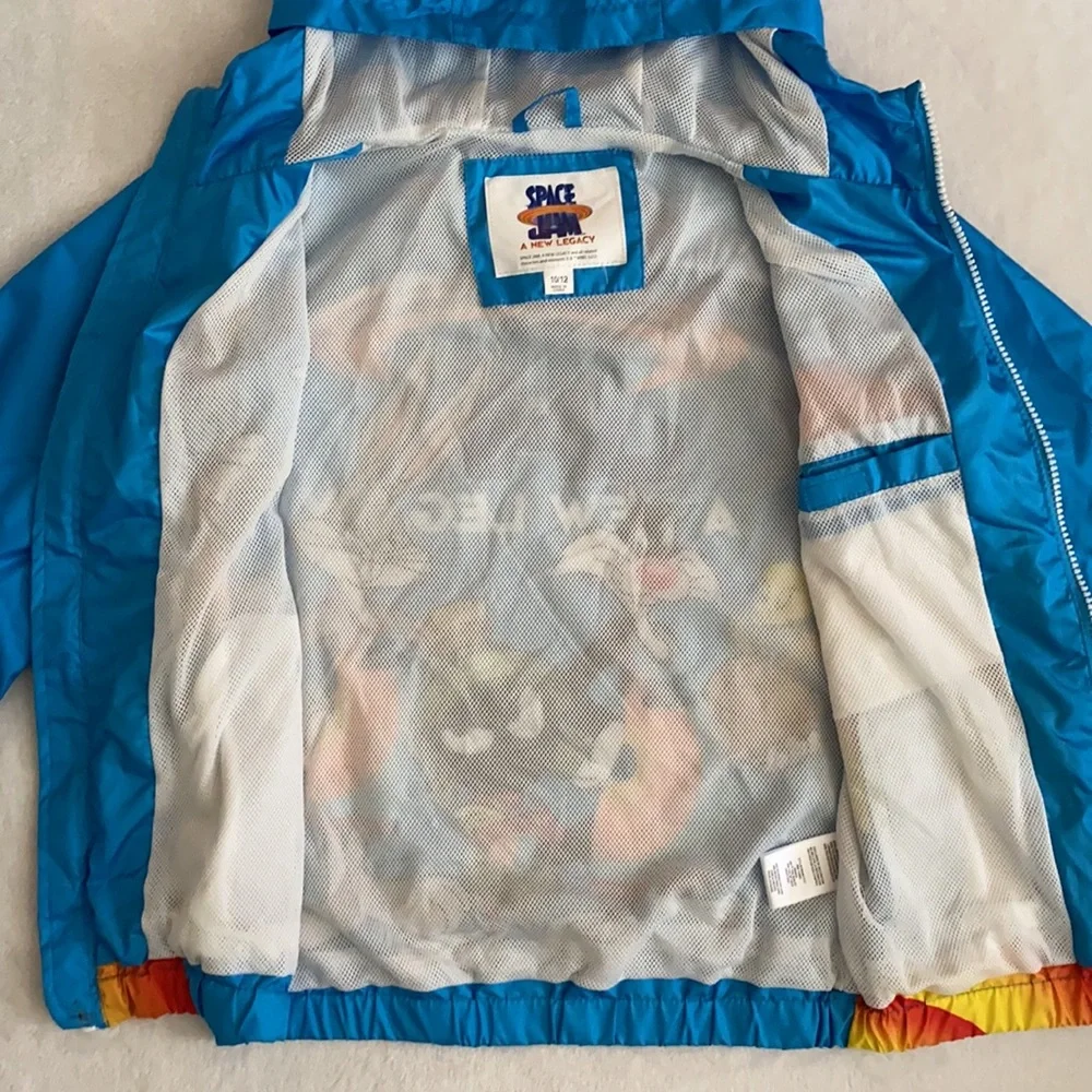 Members Only | Space Jam Tune Squad Team Graphic Windbreaker Hoodie Jacket 10/12 - Picture 12 of 16
